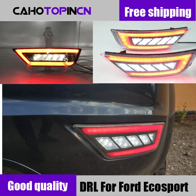 2 шт. светодиодный для Ford Ecosport 2013 светодиодный задний бампер противотуманная фара Предупреждение о тормозе световой отражатель лампы