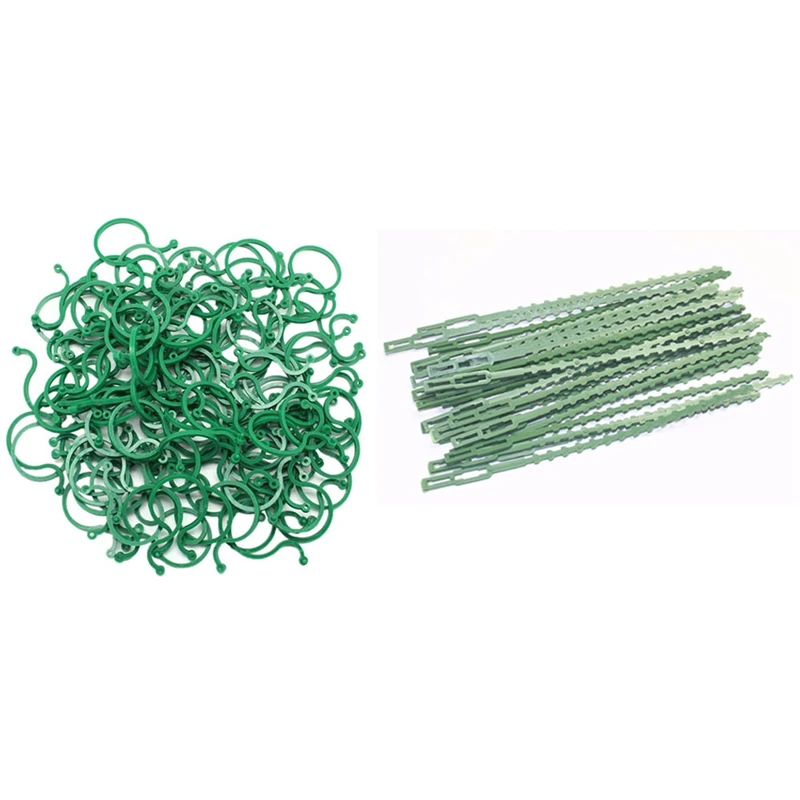 

1set Reusable Garden Plastic Plant Cable Ties & 200 Pcs Garden Plant Support Clips