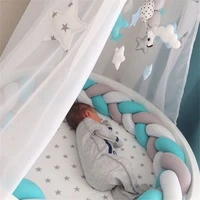 2m3m baby crib protector knot baby bed bumper weaving plush infant crib cushion for newborns nursery bed bumper room decor
