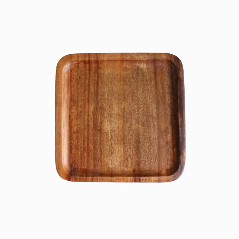 

Solid Wood Acacia Wood Irregular Oval Round Wood Tray Plate Fruit Dishe Tea Tray Pizza Dessert Dinner Plate Tableware Set