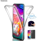 Роскошный двойной Мягкий силиконовый чехол для Samsung Galaxy A10 A20 A20E A30 A40 A50 A60 A70 A 30 A 50, чехлы с полным покрытием из ТПУ 360