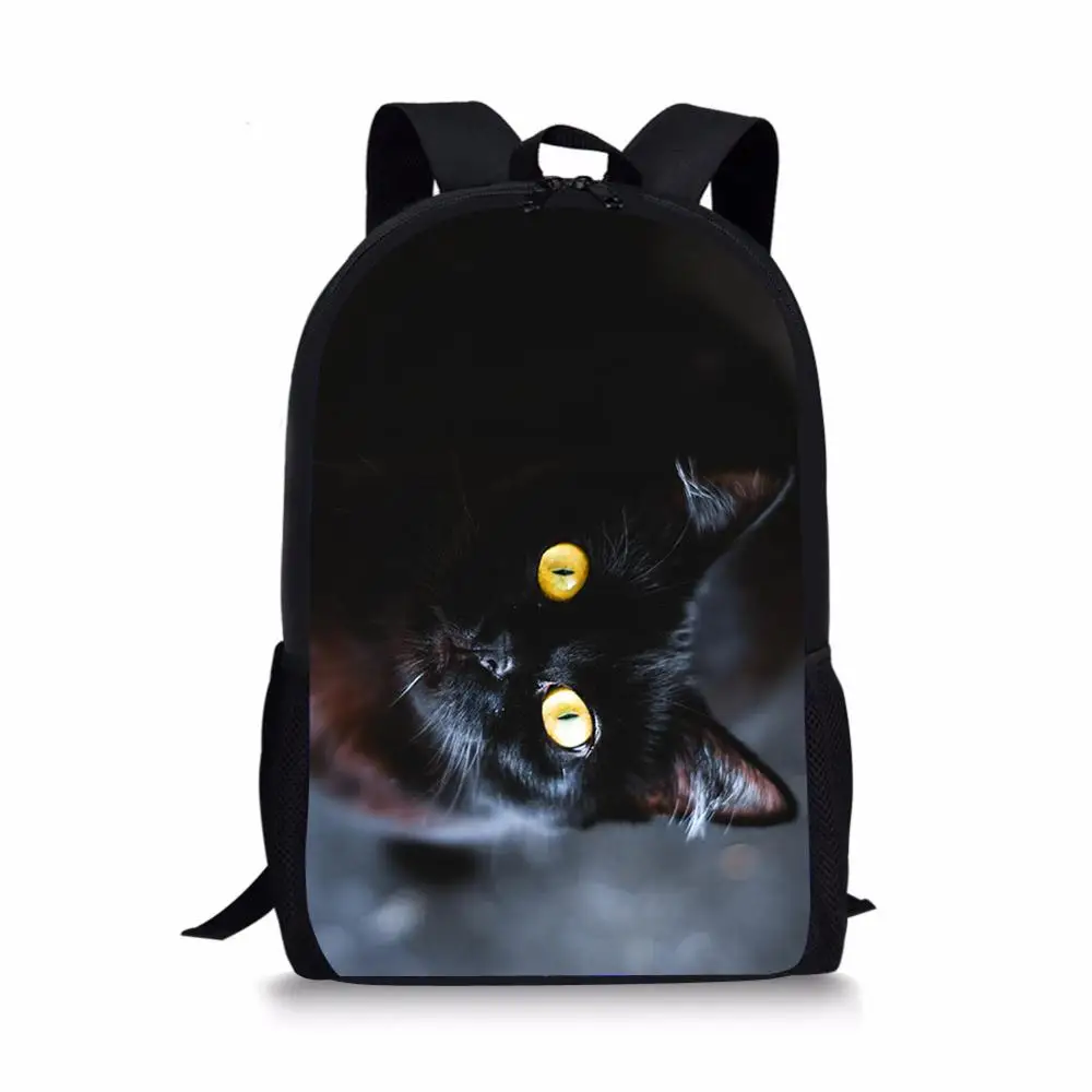HaoYun Children's School Bags Black Cats Pattern 3D Large Capacity Primary Student Bookbags Back to School Satchecl Schoolbags