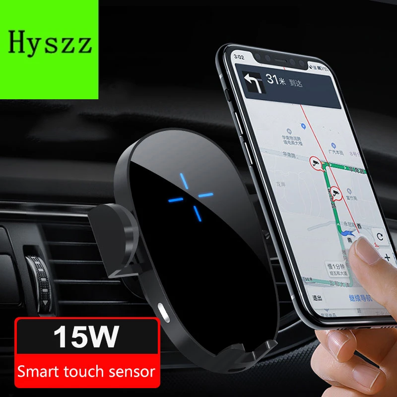 

15W Wireless Charger Car Phone Holder Qi Induction Sensor Fast Charging Stand Mount For Samsung Huawei iPhone 12 11 Pro 8 Xiaomi