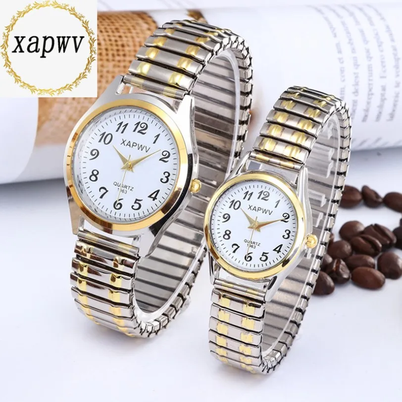 

Classic Big Dial Numbers Face Elastic Band Quartz Watch Men And Women Fashion Pair Wholesale Watch