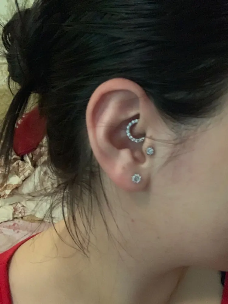 G23titan Кристалл Daith серьги хирургическая сталь ухо Daith пирсинг ювелирные изделия 16 г 6 мм ухо губная серьга-гвоздик аксессуары для украшения тела