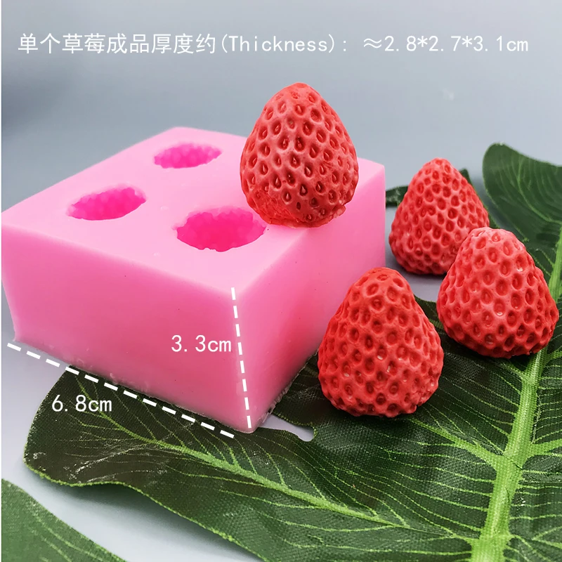

Fruit Strawberry Silicone Mould Fondant Chocolate Jelly Making Cake Tool Decoration Mold Oven Steam Available DIY Clay Resin Art