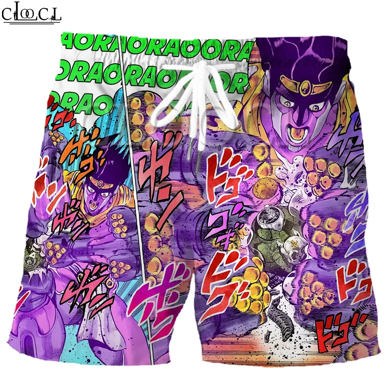 

CLOOCL Japanese Anime Jojo's Bizarre Adventure Diamond Fashion Shorts 3D Print Harajuku Summer Elastic Waist Casual Short Pants