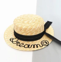 new summer adult womens casual raffia straw hat sun protection cap flat panama cap gorros sun hat for holiday beach party