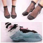 Женские летние носки, прозрачные тонкие короткие носки из шелка и прозрачного стекла