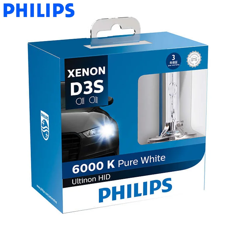 Philips D3S 42403WX 35W Ultinon HID 6000K холодный синий ксеноновый белый светильник автомобильный