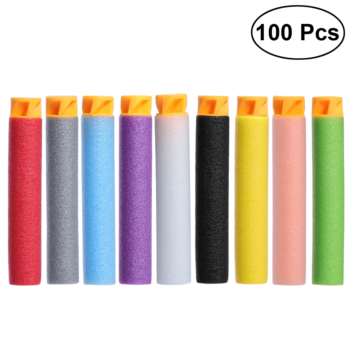 

100PCS 10 Assorted Color 7.2cm EVA Refill Bullet Darts Tips for War Game Series Kids Guns (Multicolor)