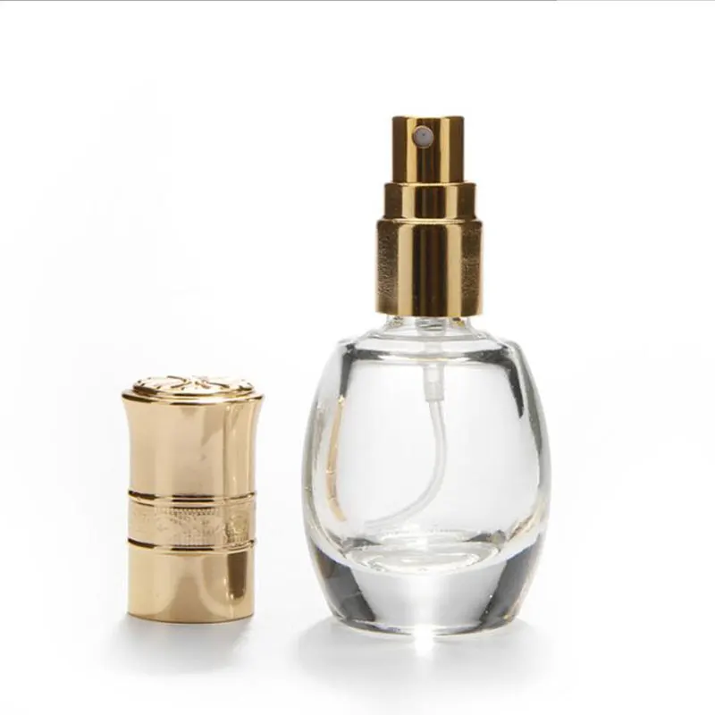 Perfume Atomizer Refillable Liquid Dispenser Makeup Comestics Personality Clear Pearl Bottle Golden Cap Glass Vials 25pcs/lot | Красота и
