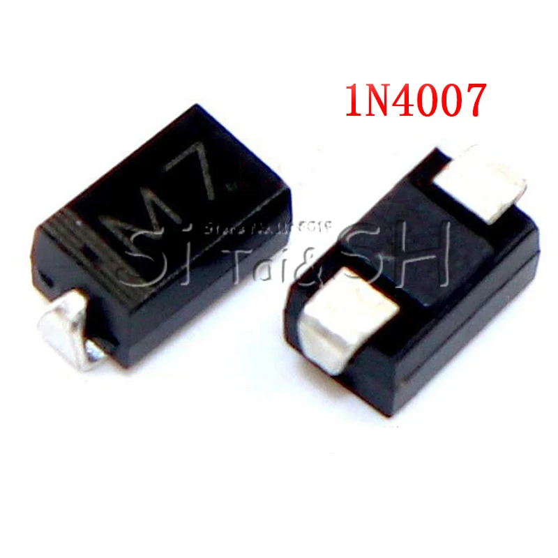 100 шт. M7 1N4007 SMA 1A 1000V SMD выпрямительный диод IN4007 | Электронные компоненты и