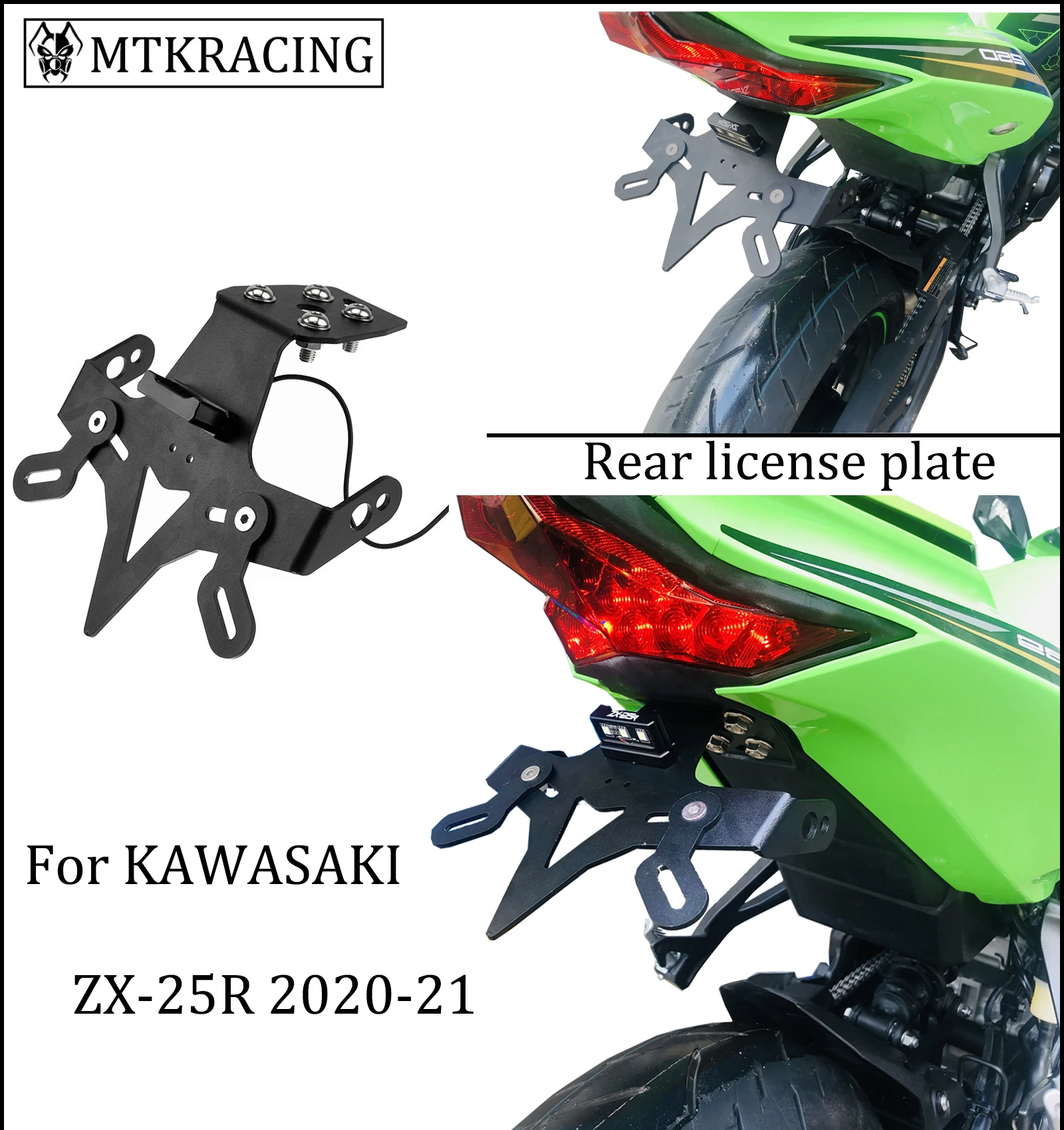 

MTKRACING for KAWASAKI ZX25R ZX-25R ZX25 R Tail Tidy Fender Rear Support License Plate Frame Rear Card 2020-2022