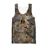 new fashion hunting vest mens 3d print duck sleeveless men women custom tank top v9
