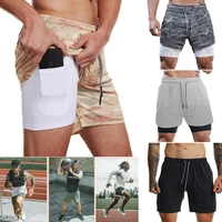 mens 2 in 1 running shorts gym workout quick dry mens shorts with phone pocket jogging sports sweat athletic pants with liner