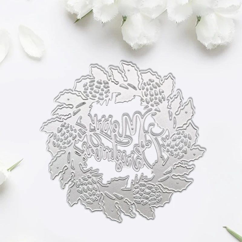 

29EF Merry Christmas Wreaths Metal Cutting Dies Stencil DIY Scrapbooking Album Paper Card Template Mold Embossing Decor