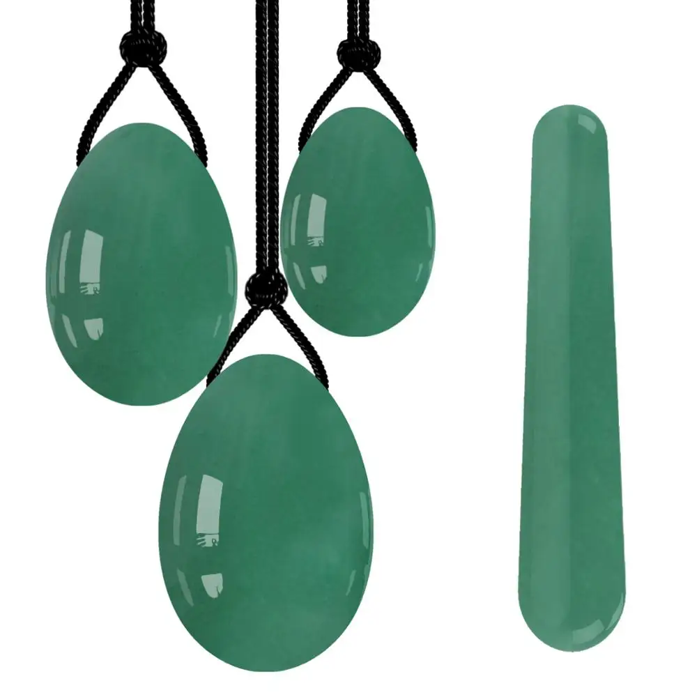 

Aventurine Yoni Egg Set Jade Eggs Yoni Wand Crystal Massager Kegel Exerciser Vaginal Muscle Tightening Pelvic Massage Stone
