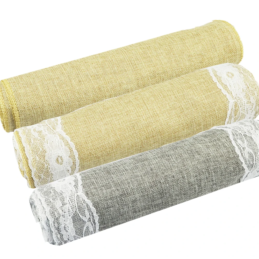 Деревенская скатерть из мешковины кружевная натурального имитации льна чайная