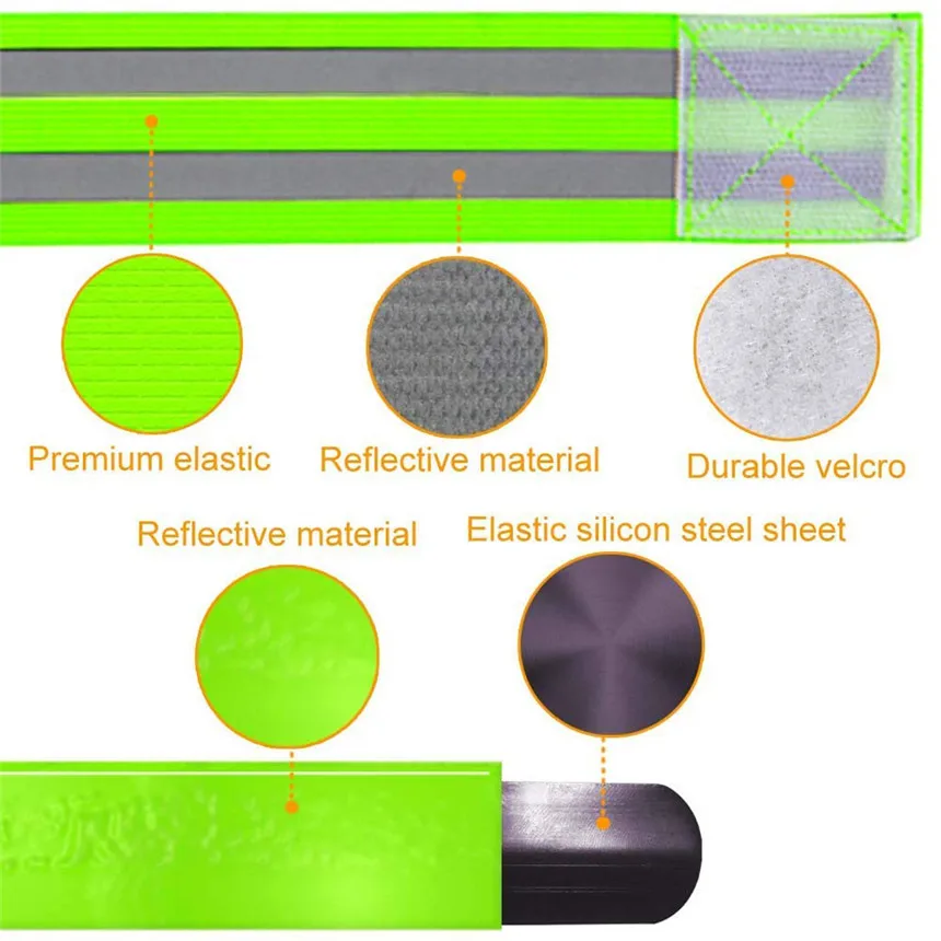 Мотоциклетный защитный светильник Светоотражающий ремень на руку для спорта