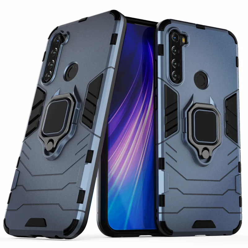 

for Xiaomi Redmi Note 8T Case Shockproof Ring Stand Bumper Silicone + PC Phone Back Cover for Xiomi Redmi Note 8T 8 T Funda Capa