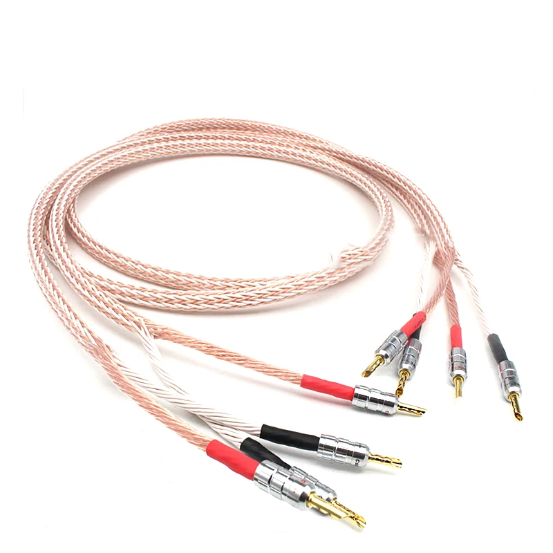 1 пара аудио Hi end DIY Fi Посеребренная Y Форма Лопата в банан вилки 12TC 24 ядра спикер