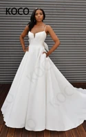 macdugal wedding dresses 2021 simple spaghetti satin beach party bride gown elegant bow vestido de novia civil women skirt