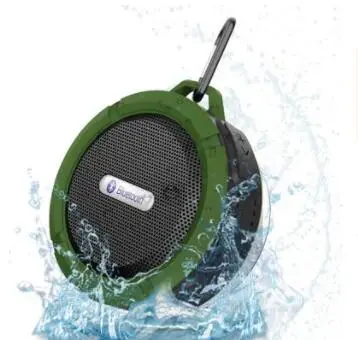 C6 беспроводной портативный Bluetooth динамик водонепроницаемый звуковой ящик с HookTF слот для карты громкой связи w/присоска чашки для мобильного телефона - Цвет: Армейский зеленый