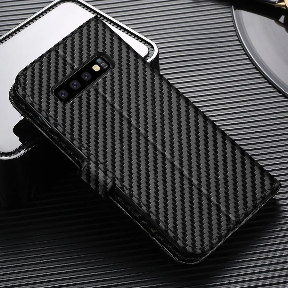 LLZ. COQUE карбоновый кошелек чехол для телефона для samsung Galaxy S9 Plus S10 S7 Edge противоударный флип Слот для Карт Кожаный чехол для samsung S8