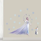 Disney Frozen 2 Эльза Анна Принцесса настенные наклейки для домашнего декора дети девушки украшение комнаты росписи мультфильм аниме фильм Сделай Сам постер