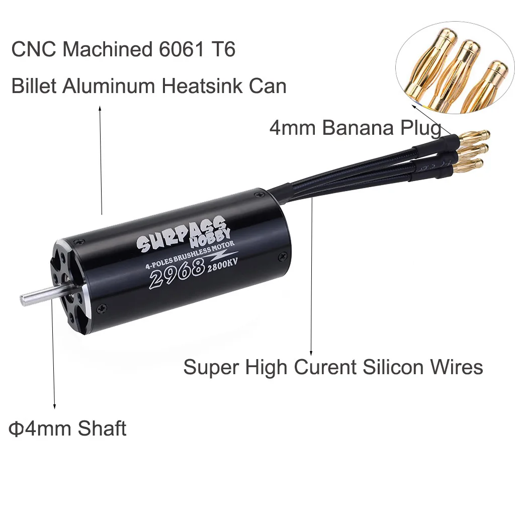 surpass hobby 2968 2800kv 3400kv 4 полюса бесщеточный в