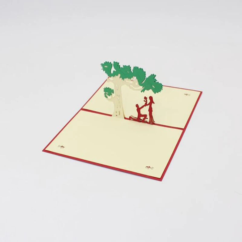 3D всплывающие карты Цветы День Рождения открытка юбилейные подарки дерево