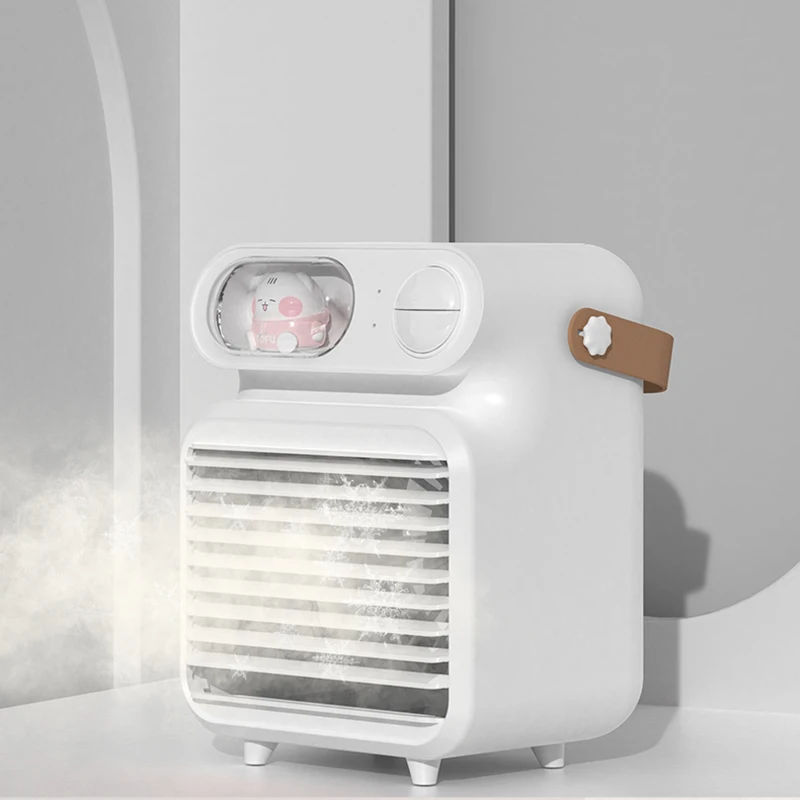 

New Portable Air Cooler Mini Desktop Air Conditioner With Night Light Mini USB 4000MAh Water Cooling Fan Humidifier