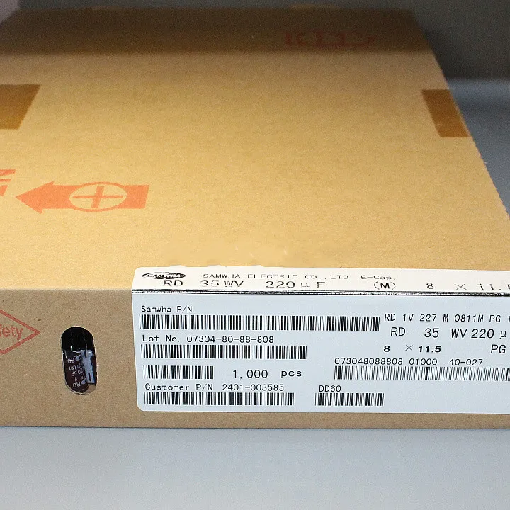 50 шт./лот электролитический конденсатор SAMWHA 220 мкФ 35v RD Series 8x11 5mm 35v220uf | Электронные