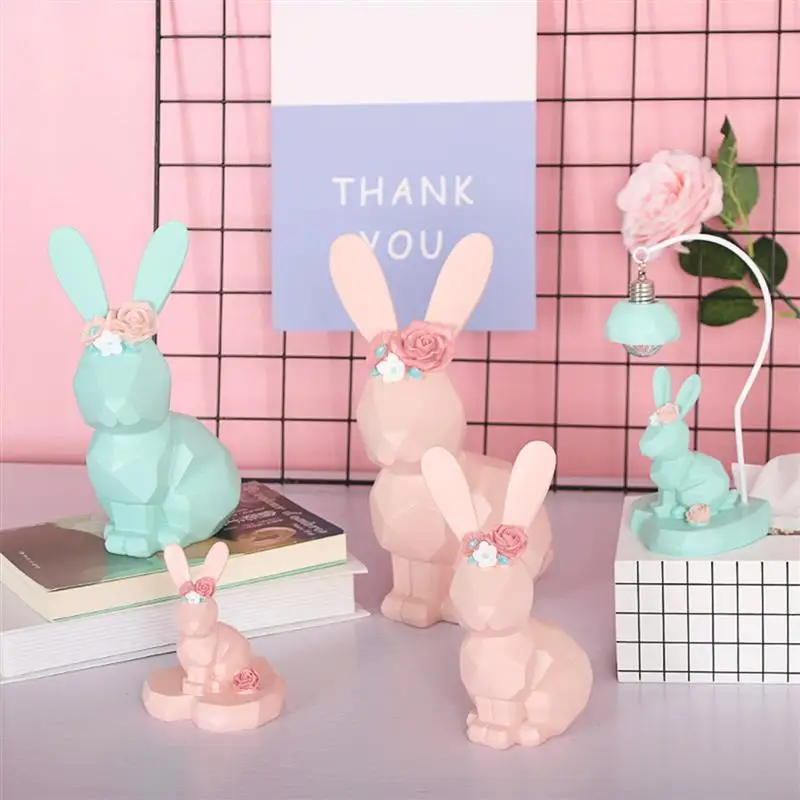 Пасхальный кролик столешница из полимерного материала Статуэтка сидящий венок