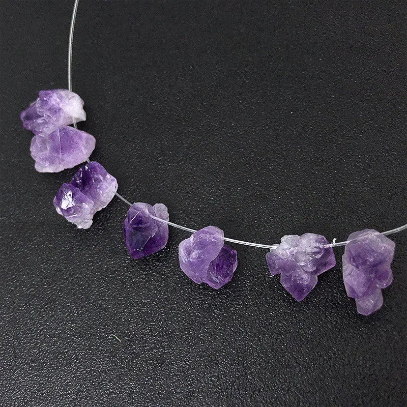 2 шт. натуральный аметист 100% шероховатый сырой каменные подвесные украшения |