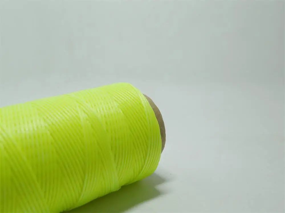 Flue Yellow 8011 1,2 мм Вощеная Полиэфирная нить воск покрытие шнур Швейное Ремесло кожа ручная строчка 250D 150 м - Цвет: Flue Yellow 8011