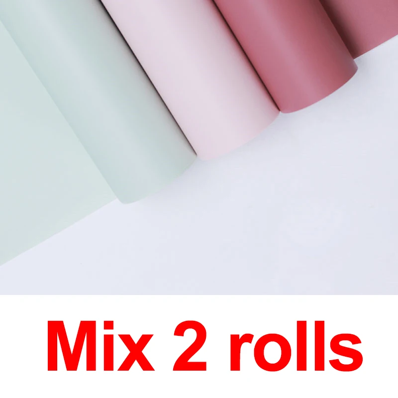 Mix 2rolls 60 см* 15 ярдов/рулон цветок оберточная бумага монохромная крафт-бумага букет оберточная бумага подарок свадебное украшение - Цвет: Mix 2rolls