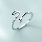 Женское регулируемое кольцо в виде змеи, серебристое кольцо в стиле панк, Ювелирное Украшение для вечеринки