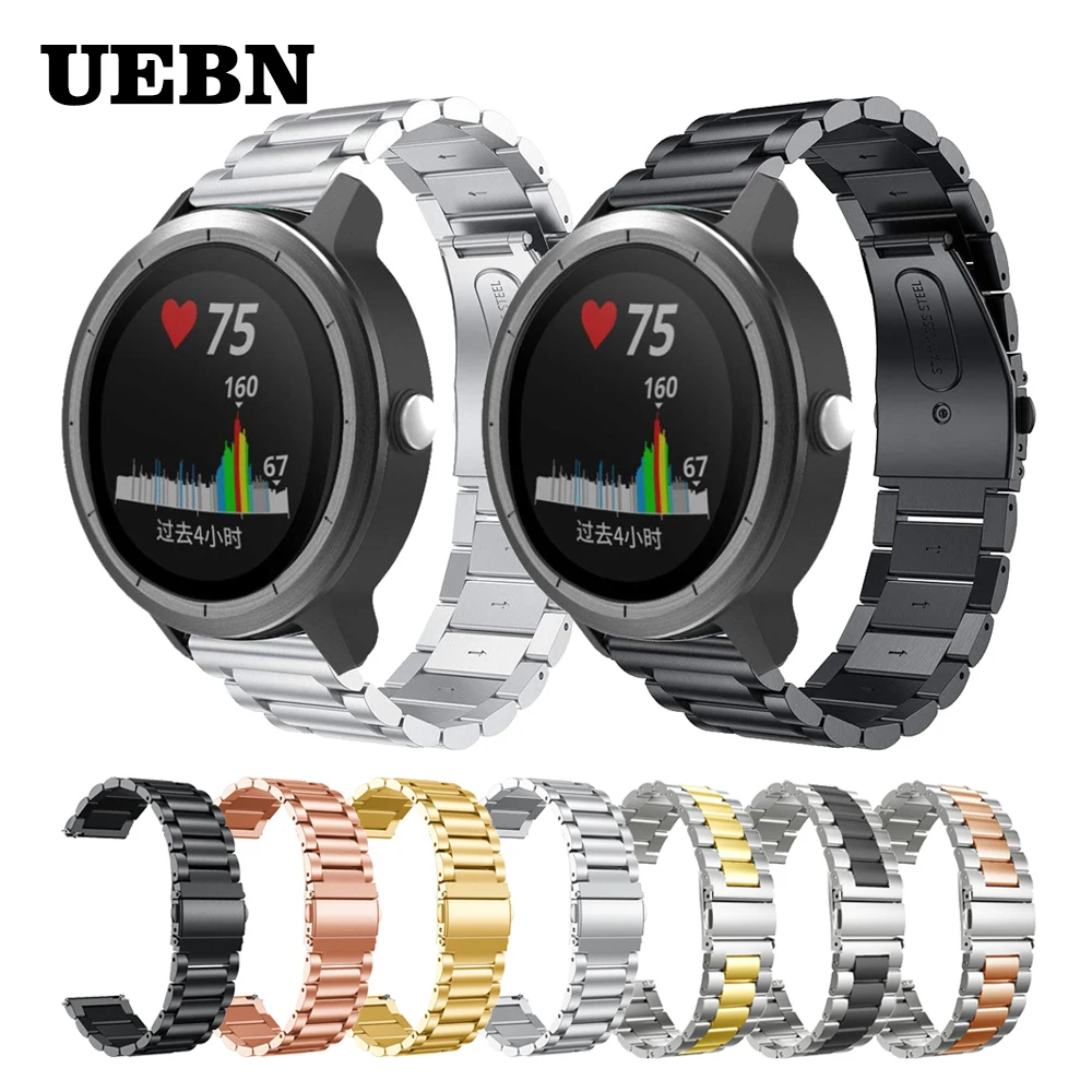 Браслет UEBN 20 мм из нержавеющей стали для Garmin Vivoactive 3 и benz браслет vivomove HR/Forerunner 645