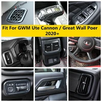 door handle bowl gear head air ac vent lift cover trim carbon fiber accessories for gwm ute cannon great wall poer 2020 2021