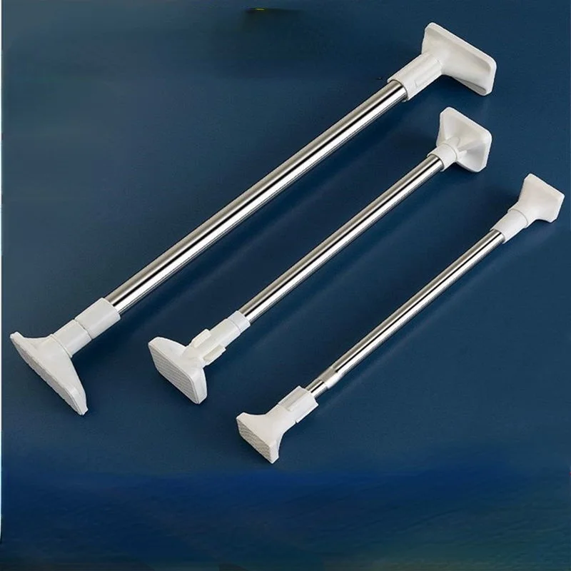 

Punching Free Clothes Drying Rod Bathroom Curtain Rod Telescopic Rod Wardrobe Hanging Shrinkage Bath Curtain Rod Stainless Steel