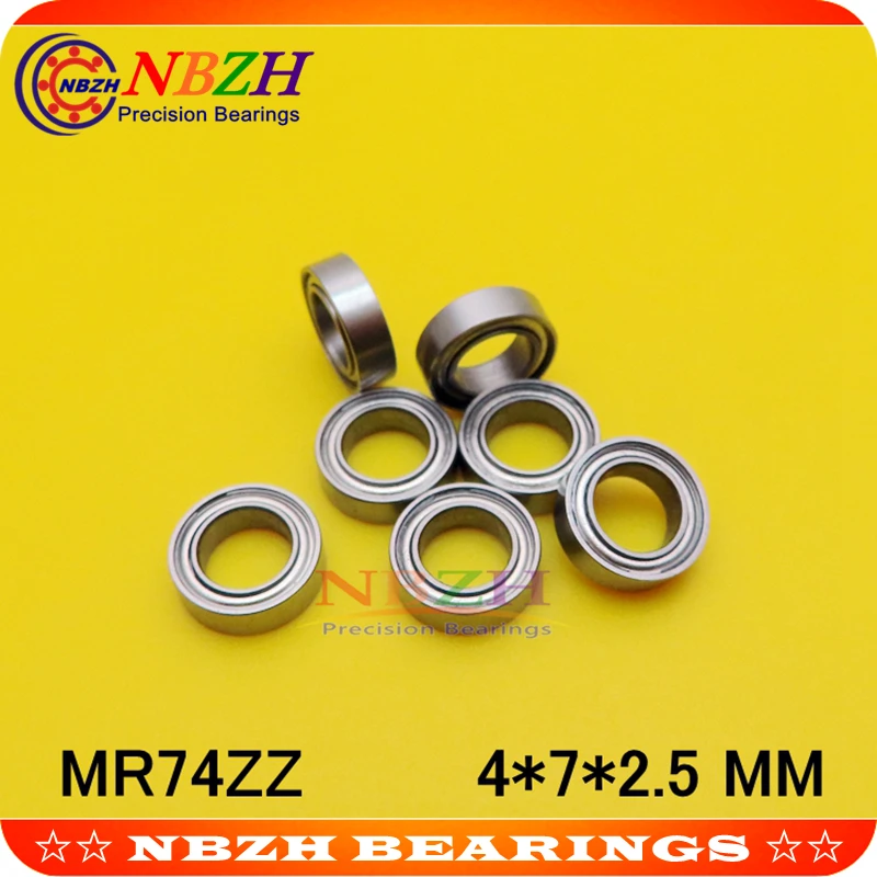 NBZH Прямая с фабрики SMR74 Z SMR74ZZ L-740ZZ 4*7*2,5 мм Миниатюрный подшипник из нержавеющей стали 440C материал 10 шт./лот