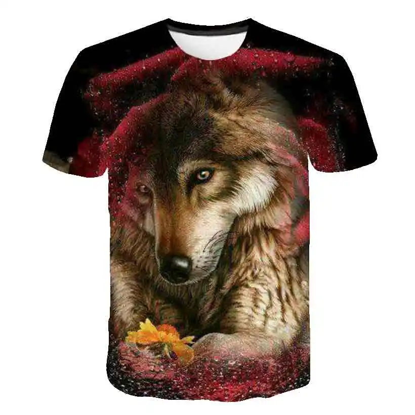 

Wolf Printed T shirts Kids Boys Girls 3D Animal Print T-shirts Tops Short Sleeve O-Neck Fashion Cool Harajuku Children T-shirt