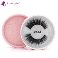 flash girl natural eyelashes ma14 hot sale 100 handmade 3d mink full strip lashes with packaging box