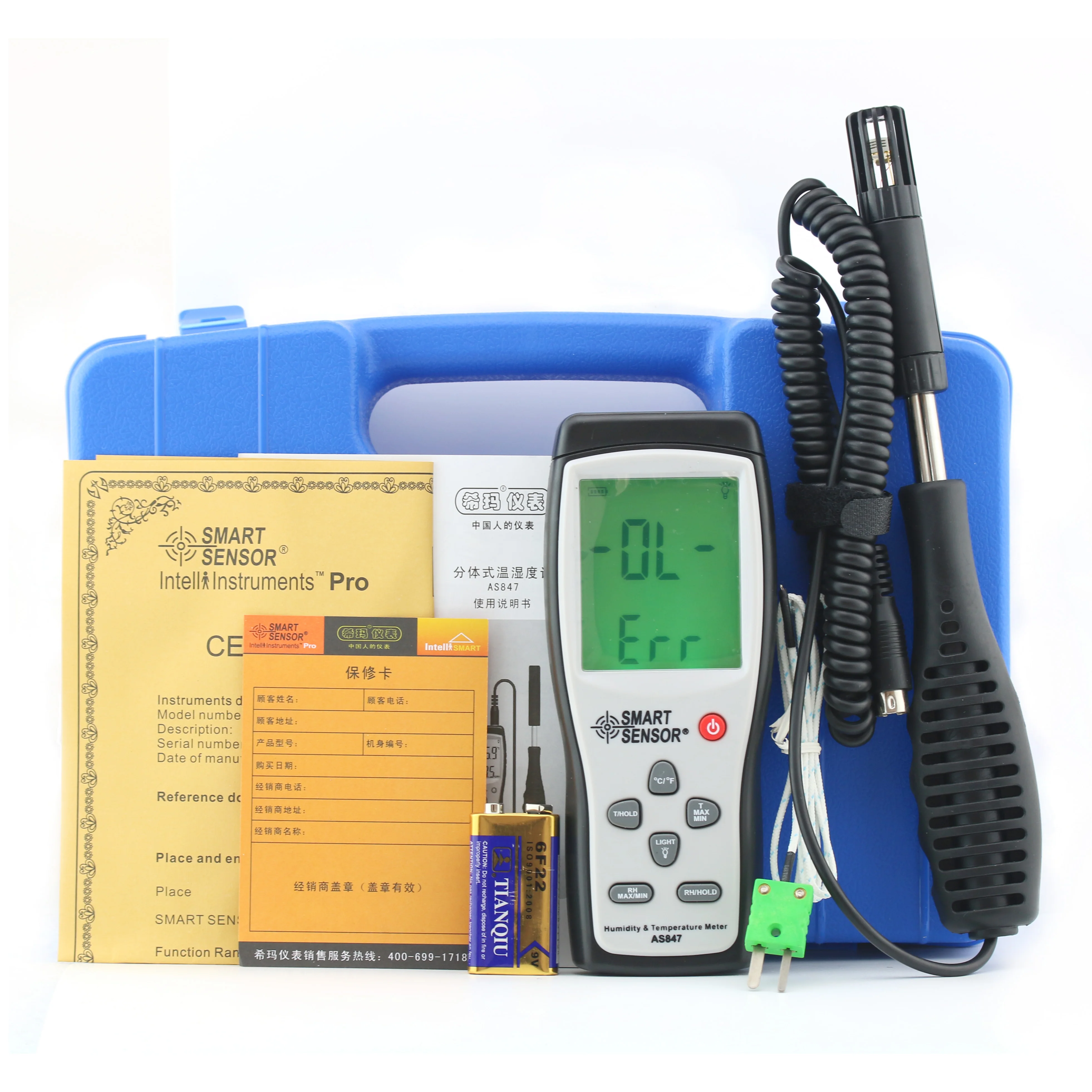 Original Smart Sensor 2 in 1 K-Type Thermocouple Humidity Gauge Meter AS847 Digital Hygrometer High Precision | Инструменты