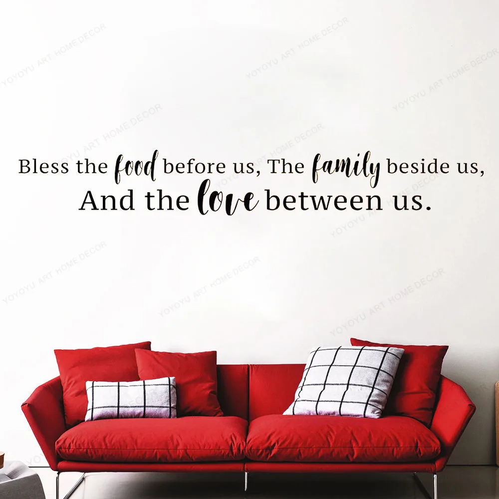 Благословите еду перед нами семья рядом с и любовь между цитатой из Библии стикер