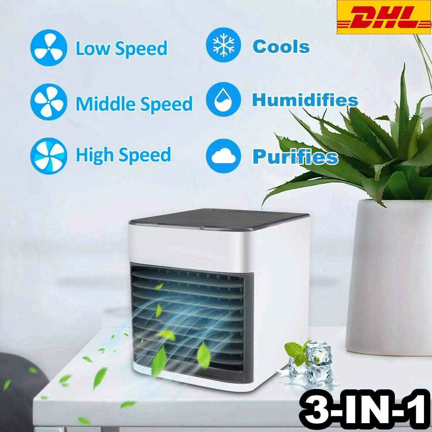 

Portable Air Cooler Fan Mini USB 7 Colors Light Fan Air Conditioner Humidifier Purifier Desktop Air Cooling Fan For Office Home