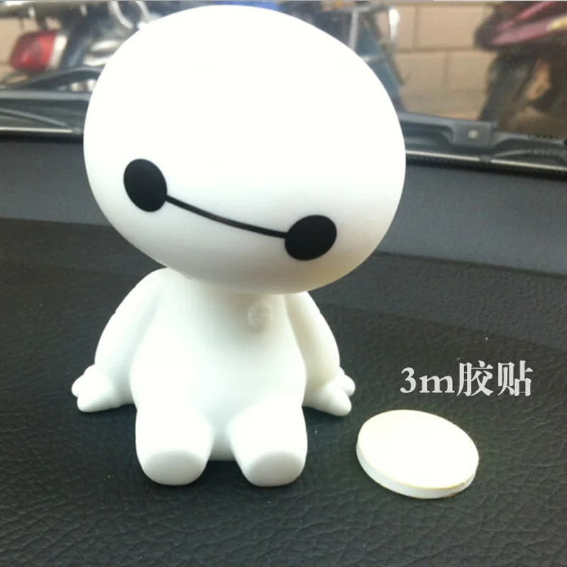 Мультяшный пластиковый робот Baymax Вибрирующая голова фигура Автомобильные