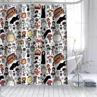 New Arrival Totoro Anime Shower Curtain Polyester Fabric High Defintion Print Bathroom Curtain Waterproof Hook Bath Curtain